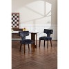 Okak Set of 2 Farmhouse Armless Dining Chairs with Wooden Legs,Upholstered Accent Chairs for Dining Room,Kitchen,Restaurant - 2 of 4