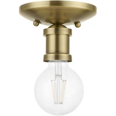 Lansdale Antique Brass 1-Light Flush Mount for Indoor/Outdoor