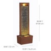 Teamson Home 38.5" Faux Slate Contemporary Outdoor LED Waterfall Fountain with Pebble Base, Red Rock - 2 of 4