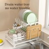 Kitchen Dish Rack 2 Tier Dish Drying Rack with Automatic Drainer Dish Drying Rack, Utensil Rack, Cup Rack, Large Dish Drainer for Kitchen - 3 of 4