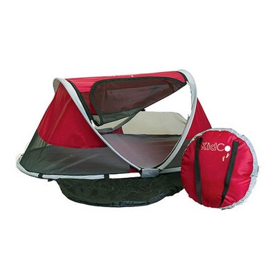KidCo PeaPod Portable Foldable Mesh Toddler Travel Bed & Storage Bag, Cranberry