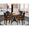 Round Kitchen Table Set for 4 - 42 Inch Dining Table with 4 Chairs - Black & Cherry Finish - 2 of 4