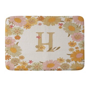 Deny Designs Iveta Abolina Retro Florals 70s Memory Foam Bath Mat Cream - 1 of 4