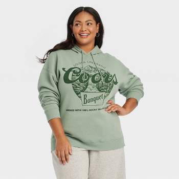 Women's Luck Only Lends Graphic Hoodie - Green 3x : Target