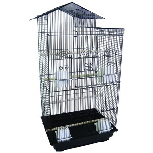 YML A6894 3/8 inches Bar Spacing Tall Villa Top Small Bird Cage Black 18 inches x 14 inches - 1 of 1
