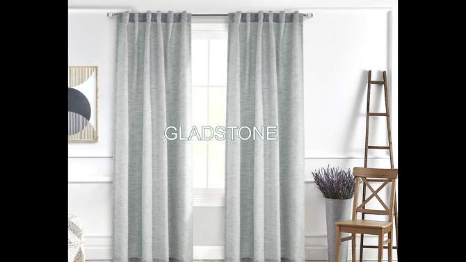 84&#34;x52&#34; Gladstone Light Filtering Back Tab Curtain Panel Blue - Habitat, 2 of 8, play video
