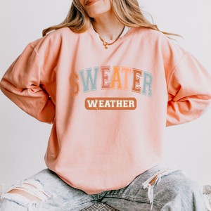 Simply Sage Market Varsity Sweater Weather Lightweight Garment Dyed Sweatshirt - 1 of 4