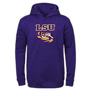 NCAA LSU Tigers Boys' Poly Hooded Sweatshirt