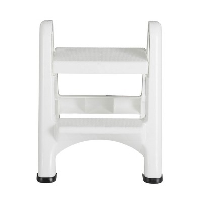 White 2-Step Foldable Plastic Step Stool