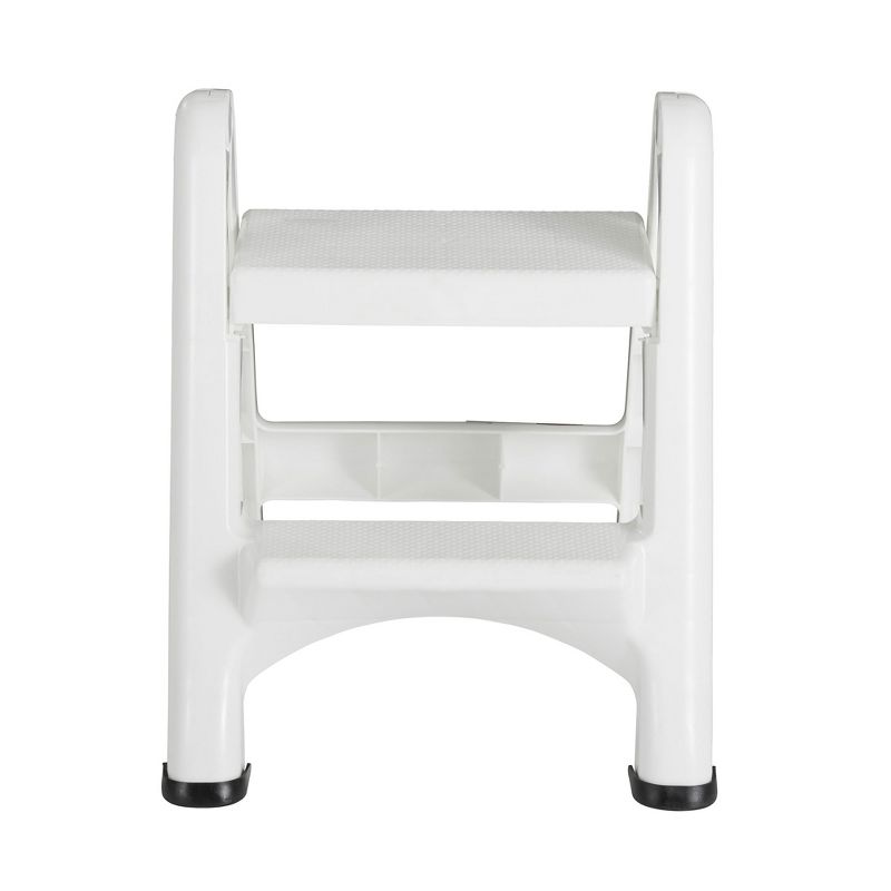 Rubbermaid FG420903WHT EZ Step 2 Step Folding Plastic Ladder Step Stool with Skid Resistant Foot Pads, White (3 Pack), 3 of 7