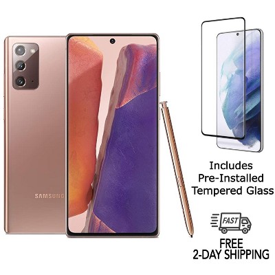 Refurbished Samsung Galaxy Note 20 5G N981U (AT&T Only) 128GB Mystic Bronze (Grade A)w/ Pre-Installed Tempered Glass