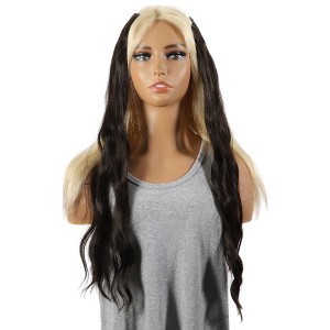 Unique Bargains Women's Water Ripple Curls Hair Extensions High Temperature Fiber 22in Black Brown 1 Set - 1 of 3