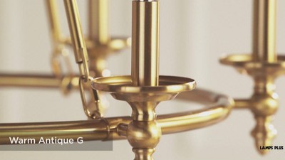 Antique Brass 6-Light Wagon Wheel Chandelier