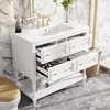 VYNXARIA 36" Bathroom Vanity Cabinet with Sink Combo Set, Undermount Ceramic Sink, Free Standing Vanity Set with 4 Drawers,White - 2 of 4