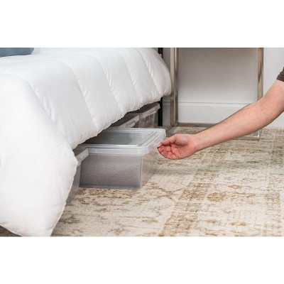 Clear 28 Qt Plastic Stackable Storage Bins with Lids, 6 Pack