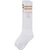 Memoi Girls Ribbed Cotton Blend Heart Patch Knee Sock - 3 of 4