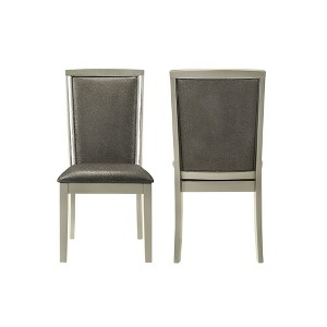 New Classic Furniture,Lumina Wood Dining Chair in Silver (Set of 2) - 1 of 4