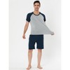 Lars Amadeus Mens Summer Solid Raglan Short Sleeve Shirt and Shorts Lounge Pajama Set - 3 of 4