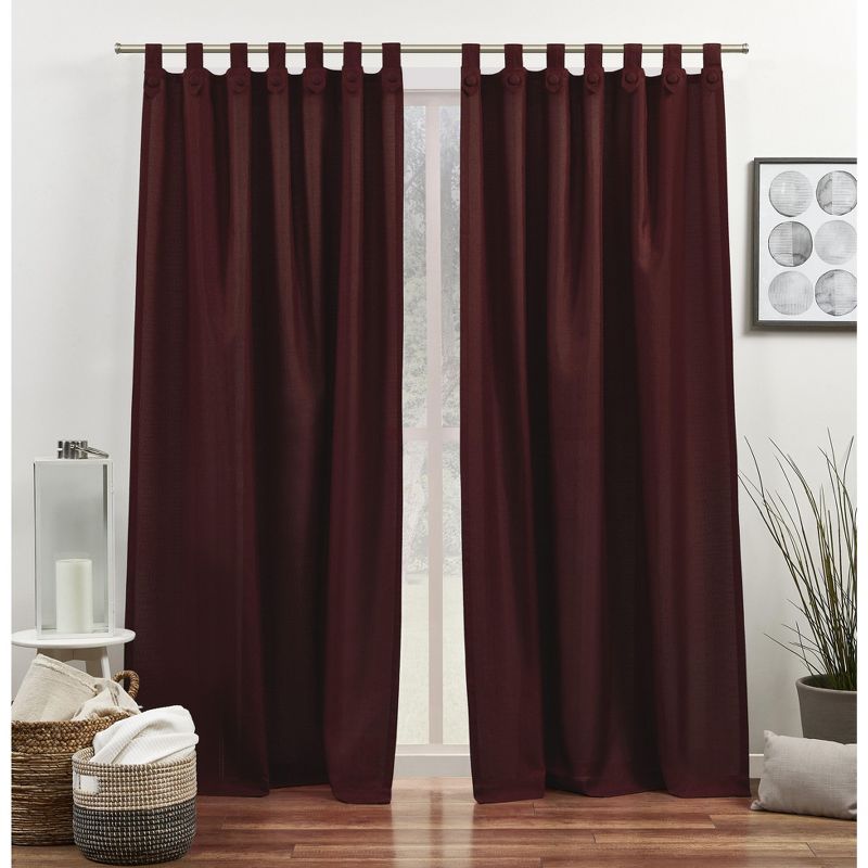 Exclusive Home Loha Linen Tuxedo Tab Top Curtain Panel Pair, 1 of 5