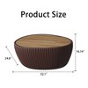 GDFStudio Renata Modern Marble Faux Leather Upholstered Coffee Table - 3 of 4