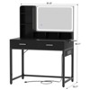 Aheaplus Makeup Vanity Desk with LED Light Mirror, Dressing Table with Charging Station and Drawers - 2 of 4
