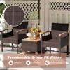 Tangkula 2 PCS Dining Chairs w/ Acacia Wood Armrest Heavy Duty Metal Frame Patio Mix Brown - 3 of 4