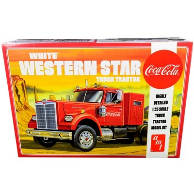 Skill 3 Model Kit White Western Star Semi Truck Tractor Coca-Cola 1/25  Scale Model by AMT