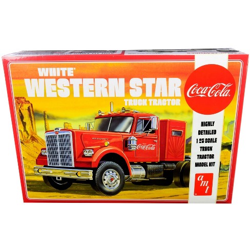 Skill 3 Model Kit White Western Star Semi Truck Tractor Coca-Cola 1/25  Scale Model by AMT