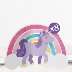 Big Dot of Happiness 3D Unicorn Centerpiece Table Decorations, Multiple Colors, Freestanding Rainbow Unicorn Birthday Party Centerpieces - 8 Count - 1 of 4