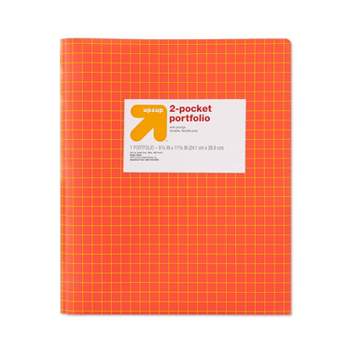 Poly Folder with Prongs Fashion Orange Grid - up & up™