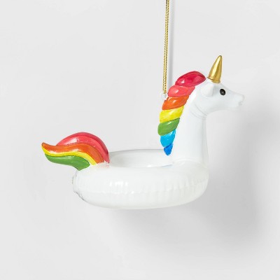 Unicorn Pool Floaty Glass Christmas Tree Ornament - Wondershop™