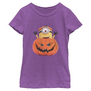 Girls Despicable Me Halloween Stuart Pumpkin Surprise T Shirt - 1 of 4