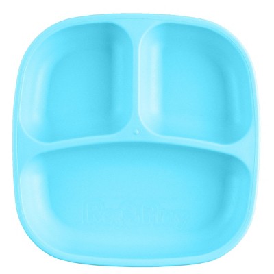 Re-Play 7&#34; Divided Dining Plate - Pool Blue