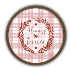 Creative Products Always and Forever Plaid Wreath 20 x 20 Round Brown Framed Print - 1 of 4