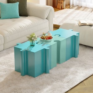 Sapphtopaz Modular End Table with Puzzle Design Artistic Side Table with Interlocking Coffee Table for Living Room, Bedroom - 1 of 4