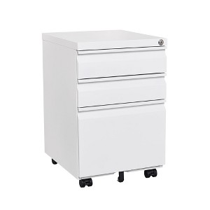 Runesay Mobile Filing Cabinet 3-Drawer with Lock, Legal/Letter Sized Office Storage Filing Cabinet - 1 of 4
