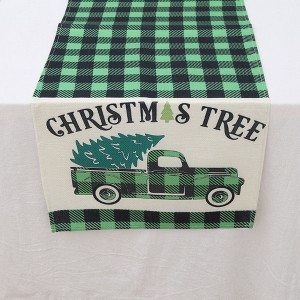 Unique Bargains Table Runner Rectangular Winter Christmas Pattern 5 Linen Colorful 1 Pc - 1 of 3