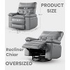 Manual Recliner Massage Heated Lounge Chair Sofa - 90°-150° Adjustable, PU Leather & Thick Padding - 3 of 4