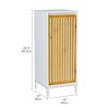 MAYEERTY Living Room Side Cabinet, Bamboo Slats Door, Living Room Use, Natural White - 3 of 4