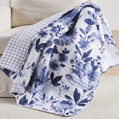 Riella Navy Quilted Throw Levtex Home