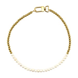 Slate by Rebl White Pearl & Beads Necklace  Stainless Steel - 1 of 1