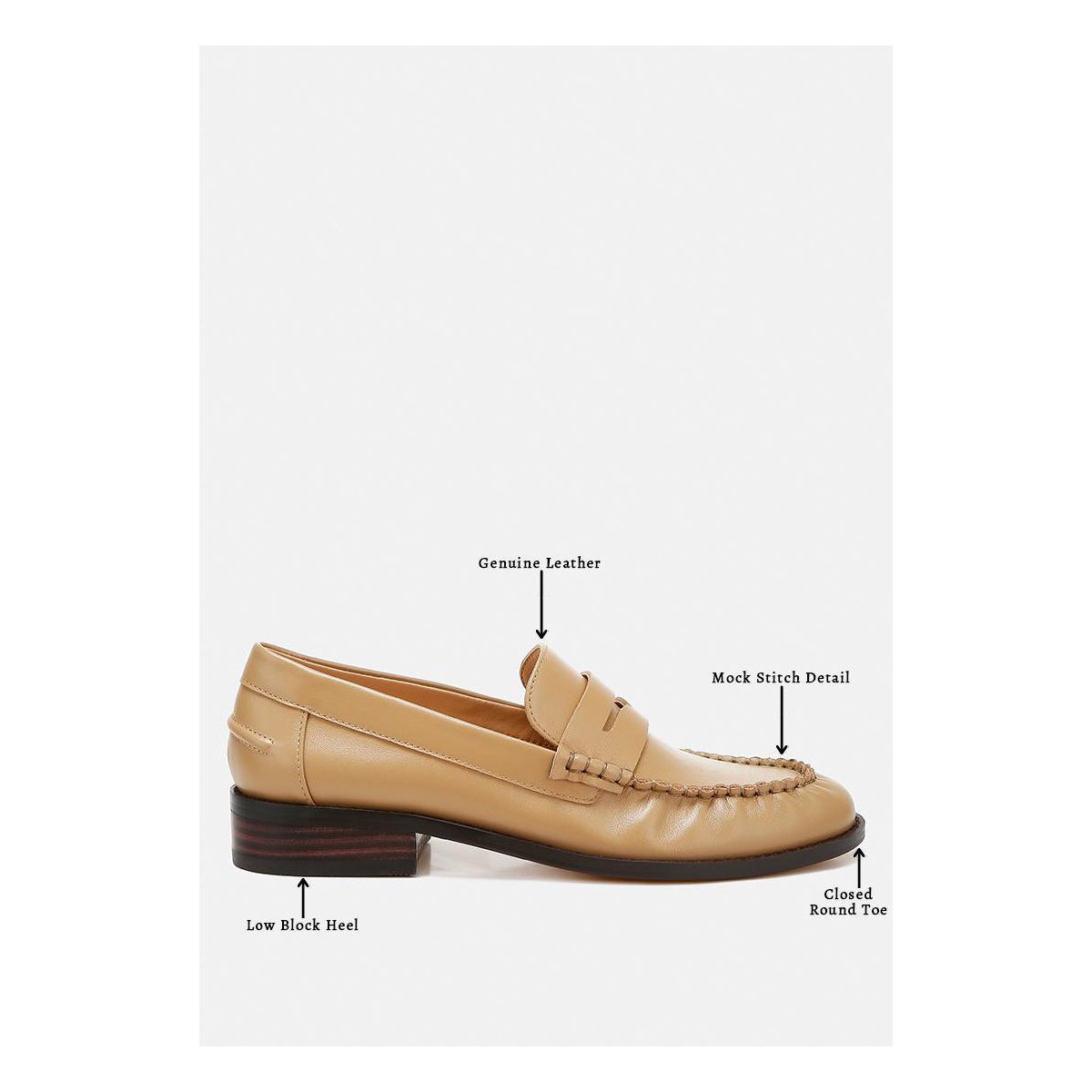 Женские туфли Rag & Co Womens Plavia Genuine Leather Loafers 7 — фото 8