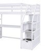 CAVINAS Full Size Loft Bed Modern Wooden Bed Frame with Desk, Shelves, 2 Drawers and Storage Stair for Bedroom - 3 of 4