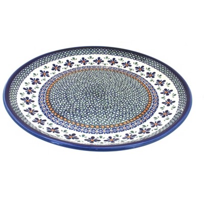 Blue Rose Polish Pottery 1378 Zaklady Large Round Serving Platter