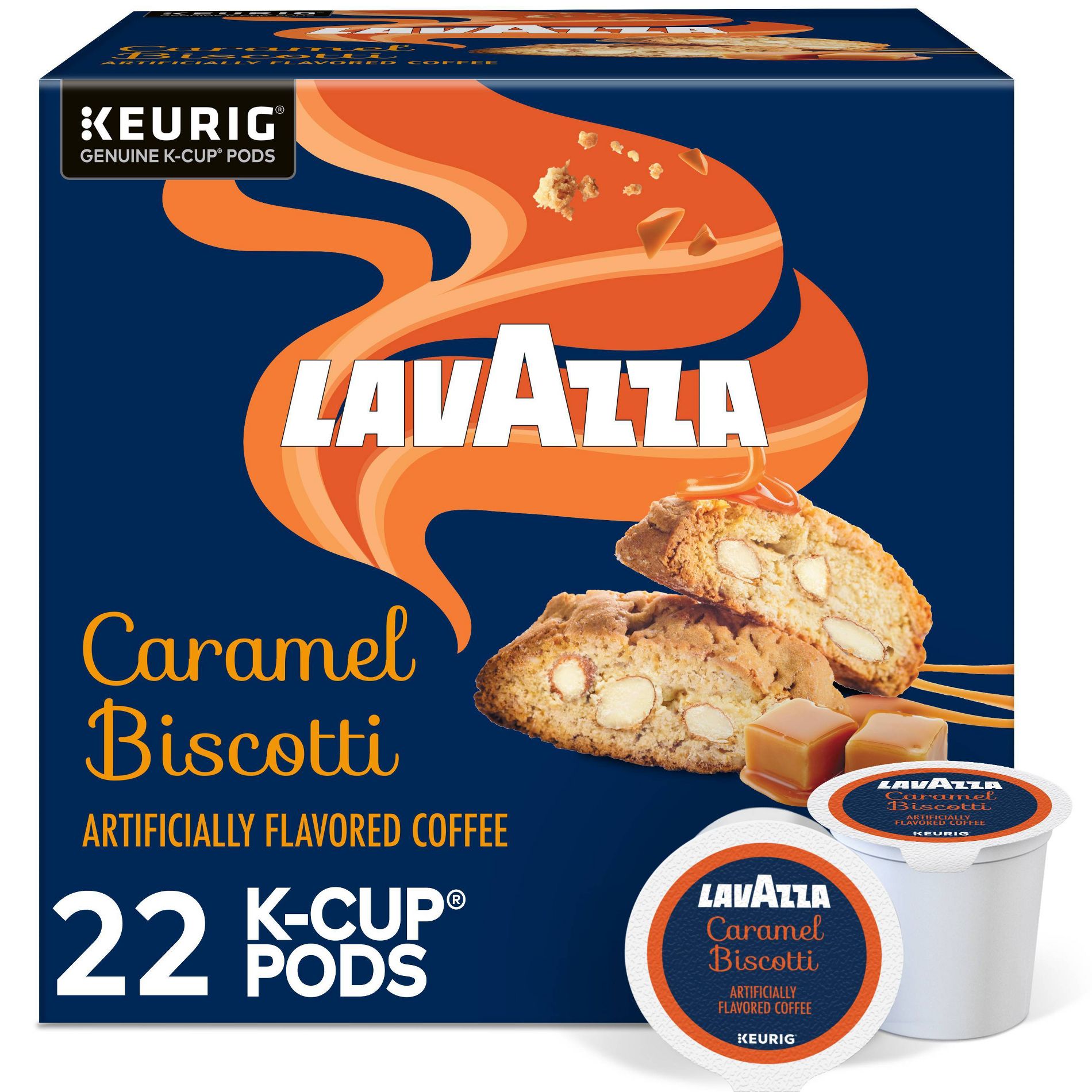 Lavazza Caramel Biscotti Medium Roast Keurig K-Cup Coffee Pods - 22ct