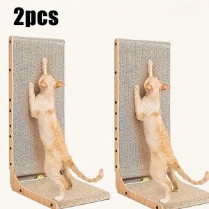 Paaaawaters 2PCS L-Shape Three-dimensional Cat Scratching board, Cat Scratching Post, 23.6 inch L-Shape Cat Scratching board with Ball toy - 1 of 4