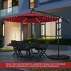 Tangkula 10 FT Solar Offset Hanging Umbrella w/ 40 Lamp Beads  Solar Panel Easy Tilt Adjustment Lighted Patio Cantilever Umbrella Beige/Tan/Orange/Wine - 3 of 4