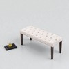 Mshliw Velvet Upholstered Tufted Bench Ottoman, Elegant Dining Bench Bedroom Footrest Accent Bench with Wooden Legs for Entryway or Living Room - 2 of 4