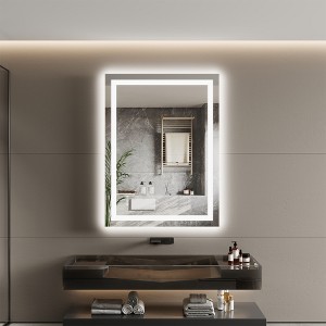 LED Bathroom Mirror with Front & Back Lighting-Dimmable Vanity Mirror, 3 Color Options, Anti-Fog, IP54 Waterproof, Horizontal/Vertical Mount - 1 of 4