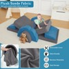 Nasitip 11pcs Modular Kids Play Couch,Sectional Sofa Floor Toddler Couch, Convertible Foam Floor Sofa,Blue/Gray - 4 of 4